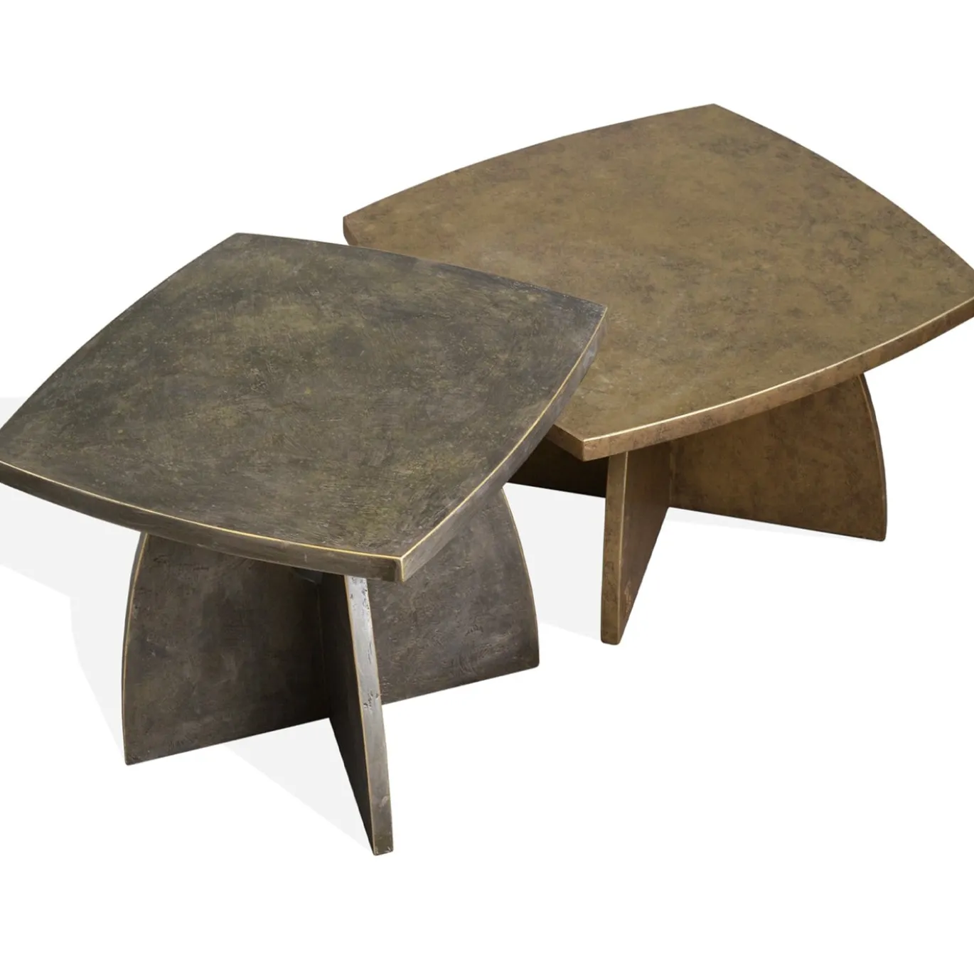 Tavolino da caffè quadrato Arkos in legno bronzato dorato