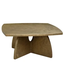 Tavolino da caffè quadrato Arkos in legno bronzato dorato