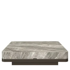 Tavolino da caffè quadrato con top in marmo grigio
