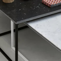 Tavolino da caffè quadrato Fillo in marmo nero Marquina