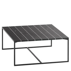 Tavolino da caffè quadrato Gessato in marmo Marquina nero