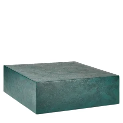 Tavolino da caffè quadrato grande Monolite Stone in resina blu-verde
