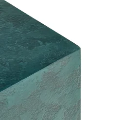 Tavolino da caffè quadrato Monolite Stone in resina blu-verde