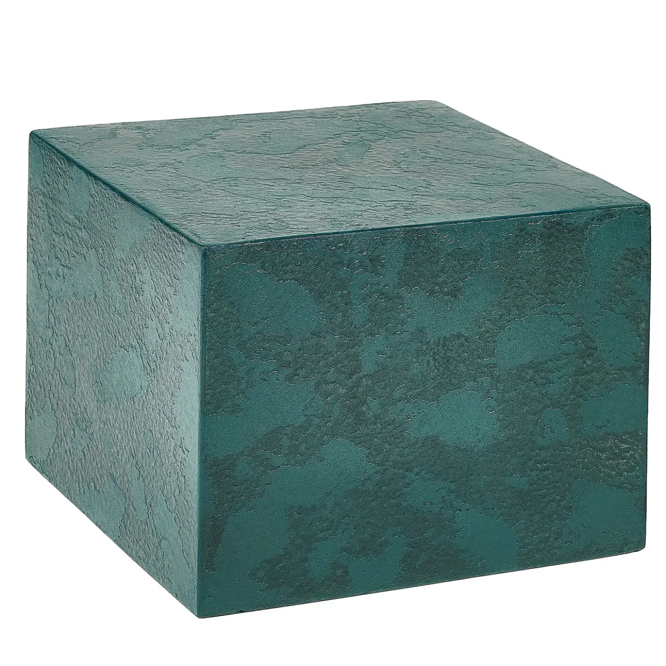 Tavolino da caffè quadrato Monolite Stone in resina blu-verde