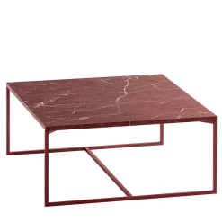 Tavolino da caffè quadrato Origo in marmo Jasper rosso
