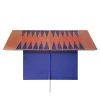 Tavolino da caffè rettangolare Across Backgammon in rame blu