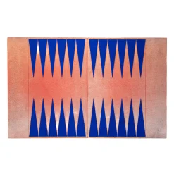 Tavolino da caffè rettangolare Across Backgammon in rame blu