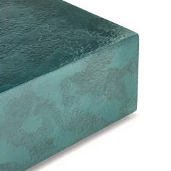 Tavolino da caffè rettangolare grande Monolite Stone in resina blu-verde