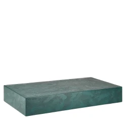 Tavolino da caffè rettangolare grande Monolite Stone in resina blu-verde