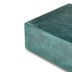 Tavolino da caffè rettangolare Monolite Stone in resina blu-verde