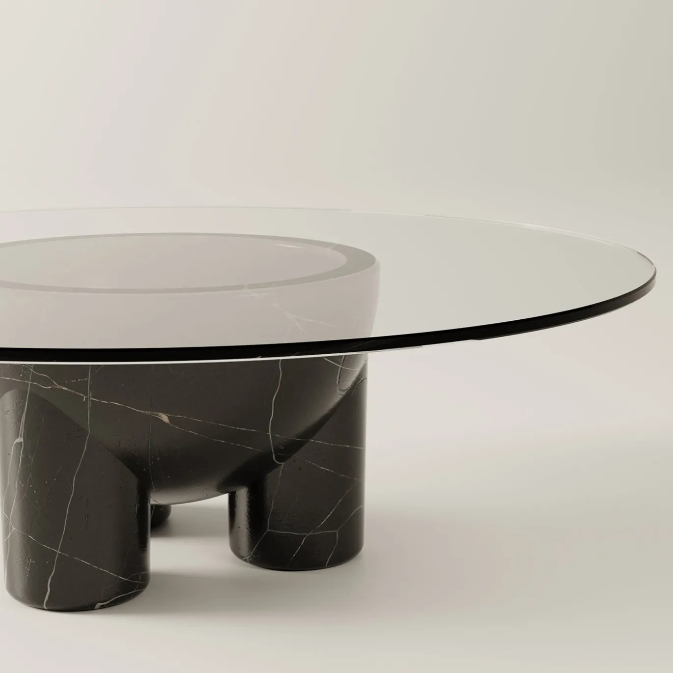 Tavolino da caffè Reversibile tAAAble in Marmo Nero Marquina