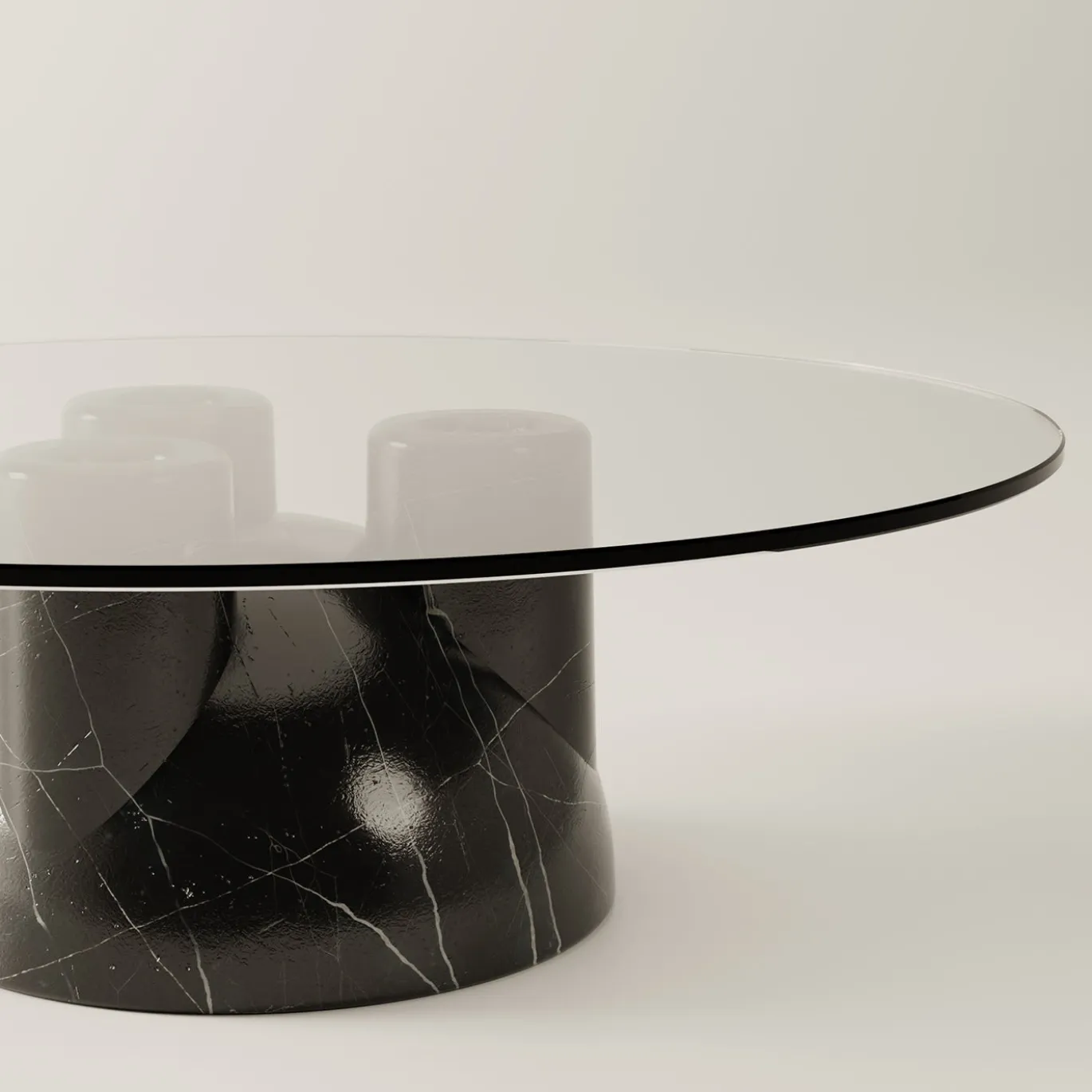 Tavolino da caffè Reversibile tAAAble in Marmo Nero Marquina
