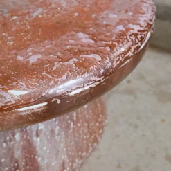 Tavolino da caffè rotondo Clay I_L con sfumature rosa