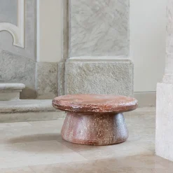 Tavolino da caffè rotondo Clay I_L con sfumature rosa