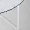 Tavolino da caffè rotondo Fillo in marmo bianco di Carrara