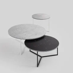 Tavolino da caffè rotondo Fillo in marmo nero Marquina