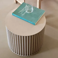 Tavolino Da Caffè Rotondo In Alluminio Corkcrete Beige #2