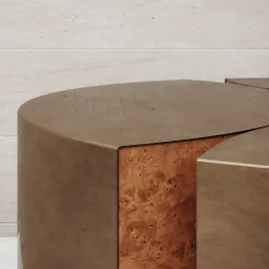 Tavolino da caffè rotondo in bronzo JeanJean