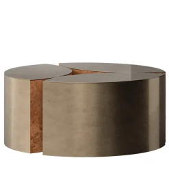 Tavolino da caffè rotondo in bronzo JeanJean