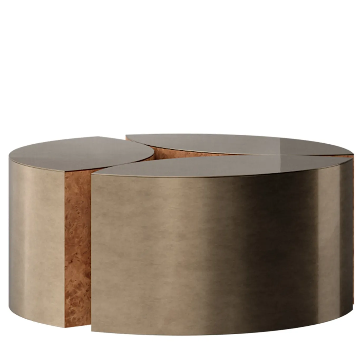 Tavolino da caffè rotondo in bronzo JeanJean