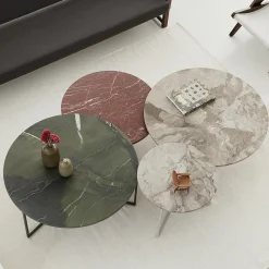 Tavolino da caffè rotondo Origo in marmo Avocatus verde