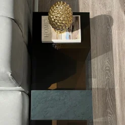 Tavolino da caffè Ryan rettangolare con piano in vetro