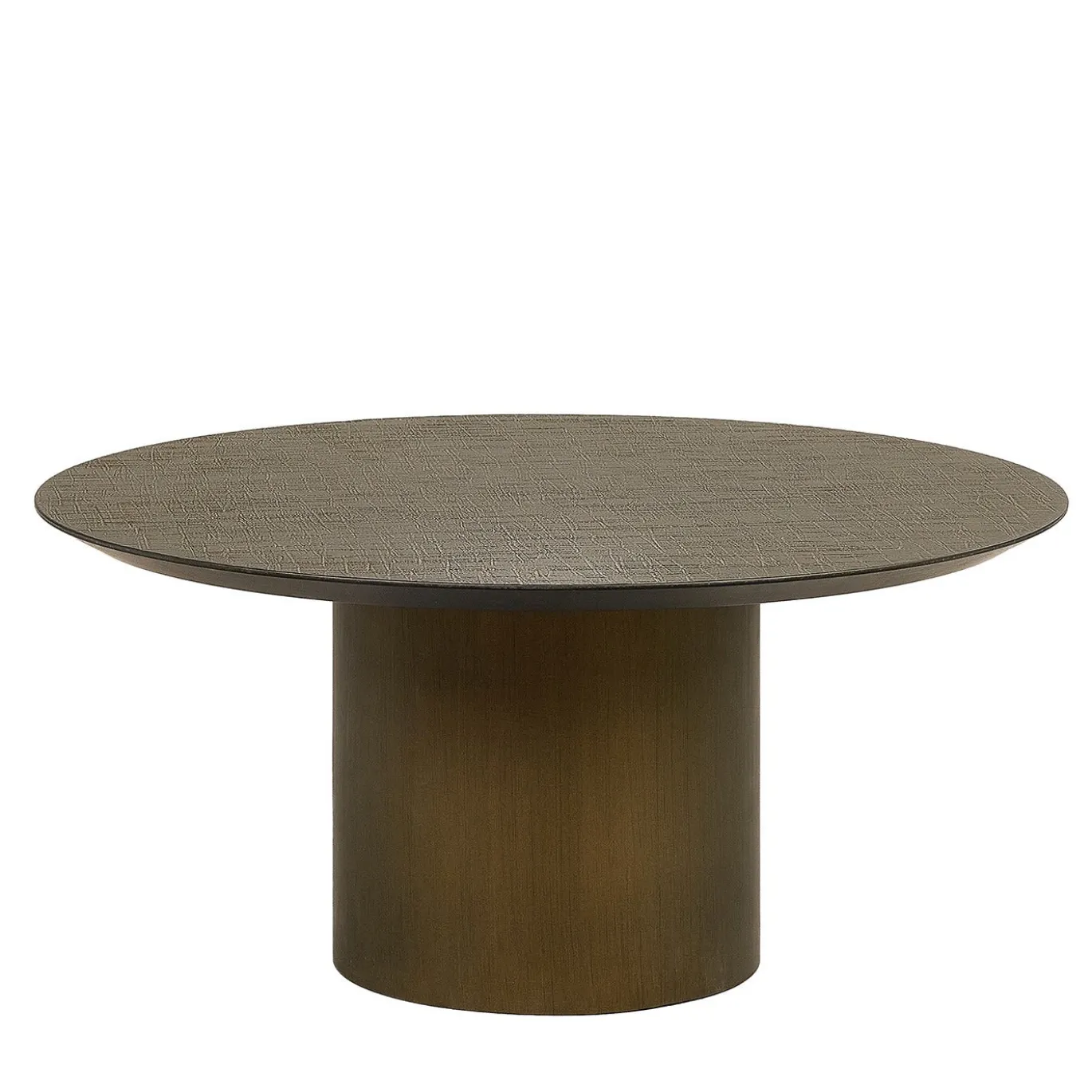 Tavolino da caffè Torre 700 con top in resina coccodrillo bronzo