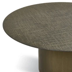 Tavolino da caffè Torre 700 con top in resina coccodrillo bronzo
