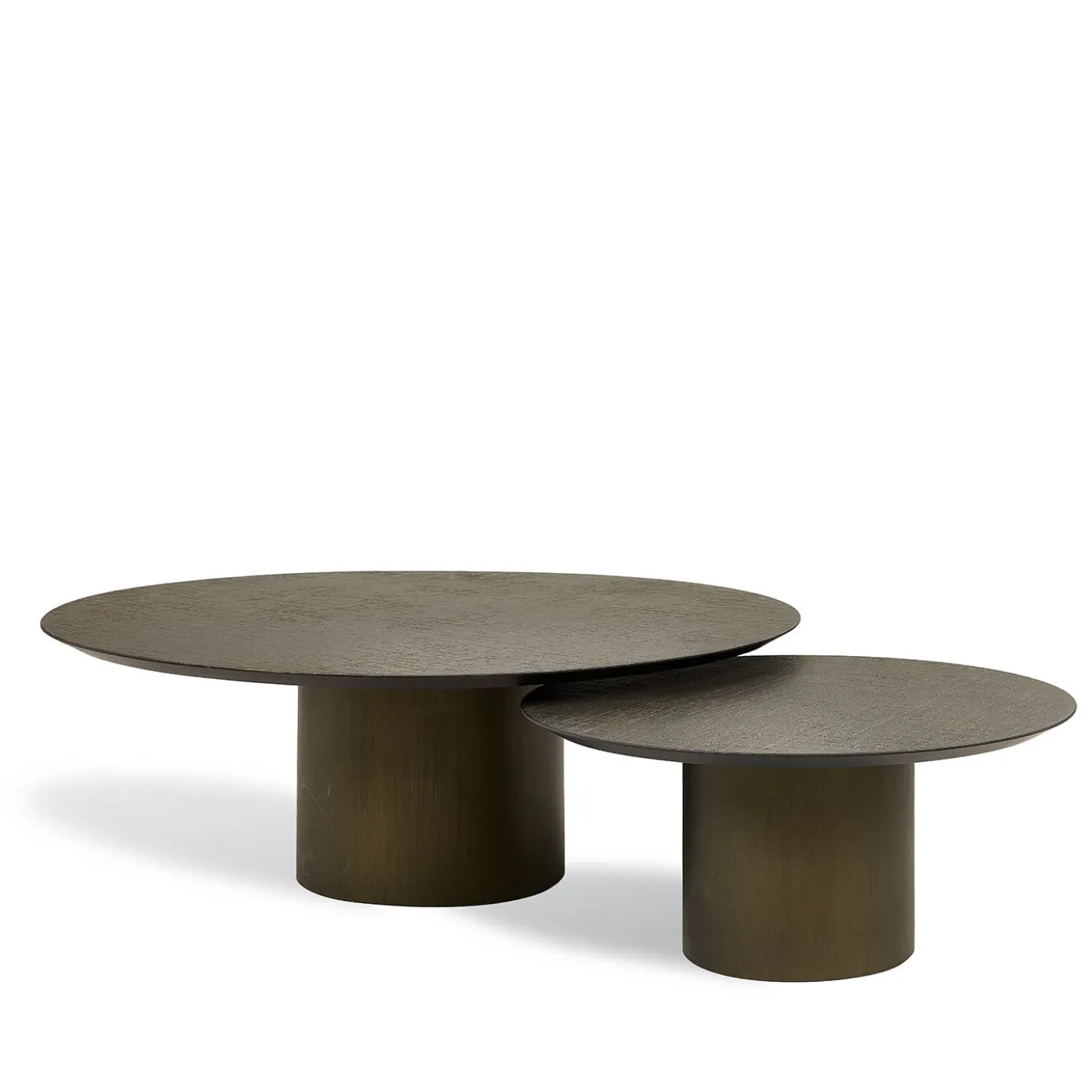 Tavolino da caffè Torre 700 con top in resina coccodrillo bronzo