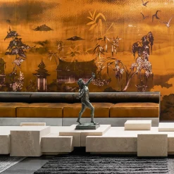Tavolino da fumo in travertino con finitura satinata DsignincMilano x FiammettaV Home Collection