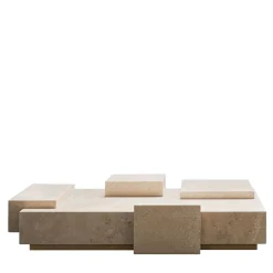 Tavolino da fumo in travertino con finitura satinata DsignincMilano x FiammettaV Home Collection