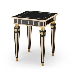 Tavolino Deco in legno annerito e acero