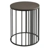 Tavolino Doppler in Metallo Nero Opaco e Legno Grigio Fumé