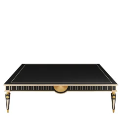 Tavolino Double Wood Deco in legno annerito e acero