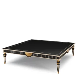 Tavolino Double Wood Deco in legno annerito e acero