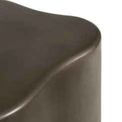 Tavolino Drop in resina con finitura Peltrox e legno