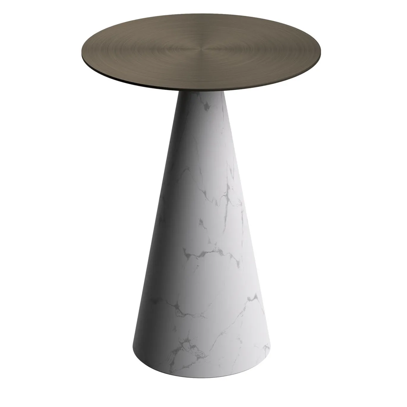 Tavolino ed071 in Marmo Bianco e Bronzo