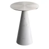Tavolino Ed071 in Marmo Bianco e Metallo Argento
