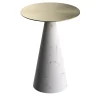 Tavolino Ed071 in Marmo Bianco e Metallo Dorato