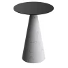 Tavolino Ed071 in marmo bianco e metallo nero