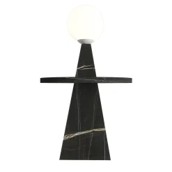 1512 Tavolino e lampada da terra in marmo nero di Sissy Daniele