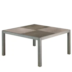 Tavolino Elementare in legno di rovere beige e pelle