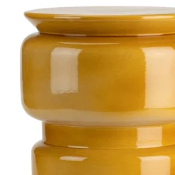 Tavolino Elya Scultoreo in ceramica giallo senape