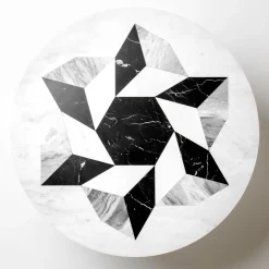 Tavolino Esopo con ruota geometrica di Antonio Saporito