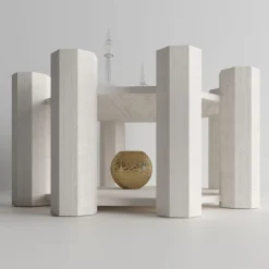 Tavolino Federico in marmo bianco di Sissy Daniele