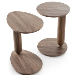 Tavolino Gio Round in legno di noce