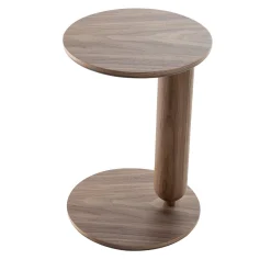 Tavolino Gio Round in legno di noce