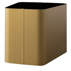 Tavolino Greg in metallo con finitura ottone satinato