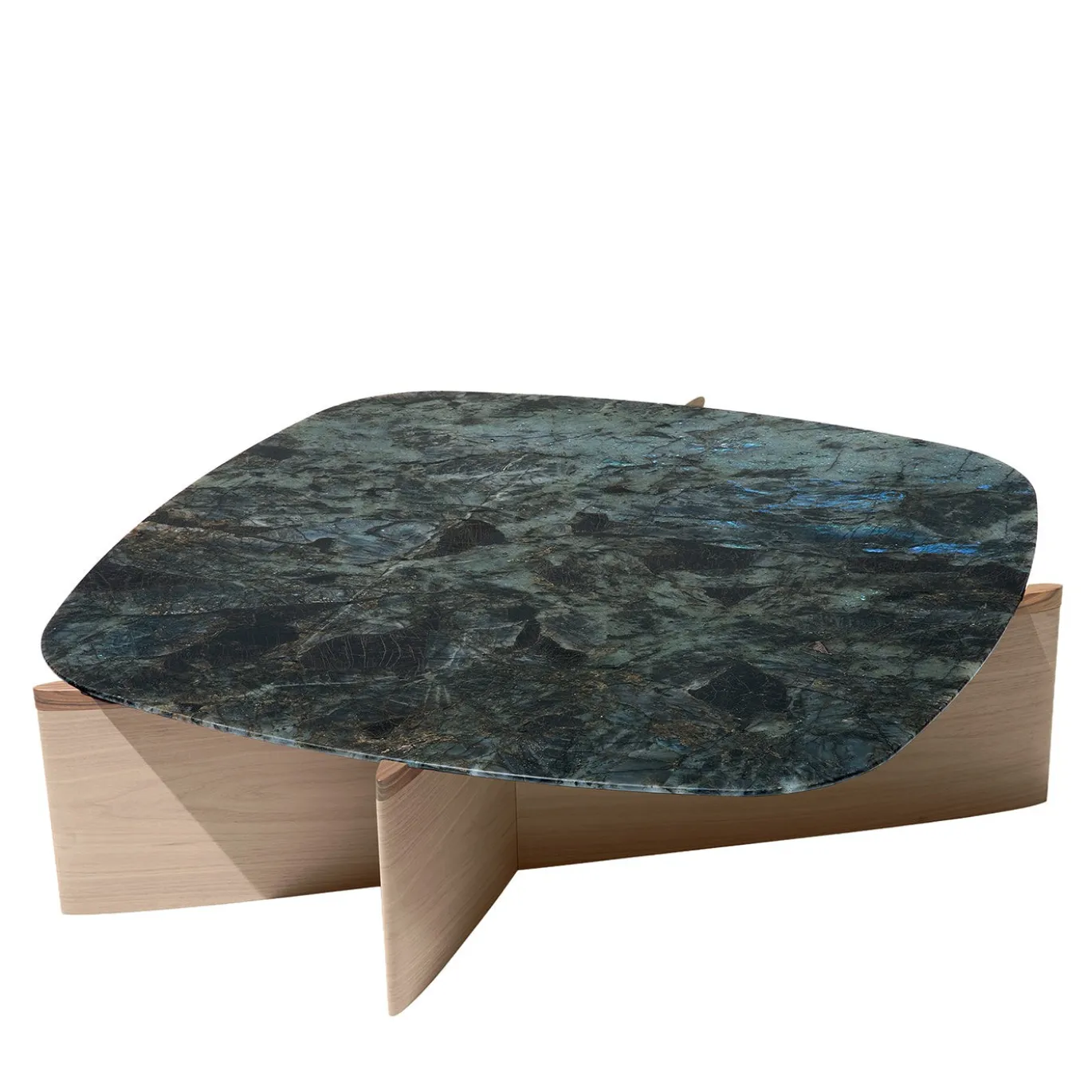 Tavolino Griffe con piano in marmo labradorite