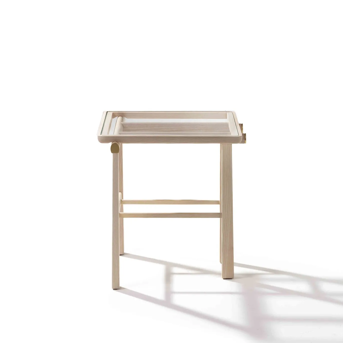 Tavolino Heiko Beige in Legno e Vetro
